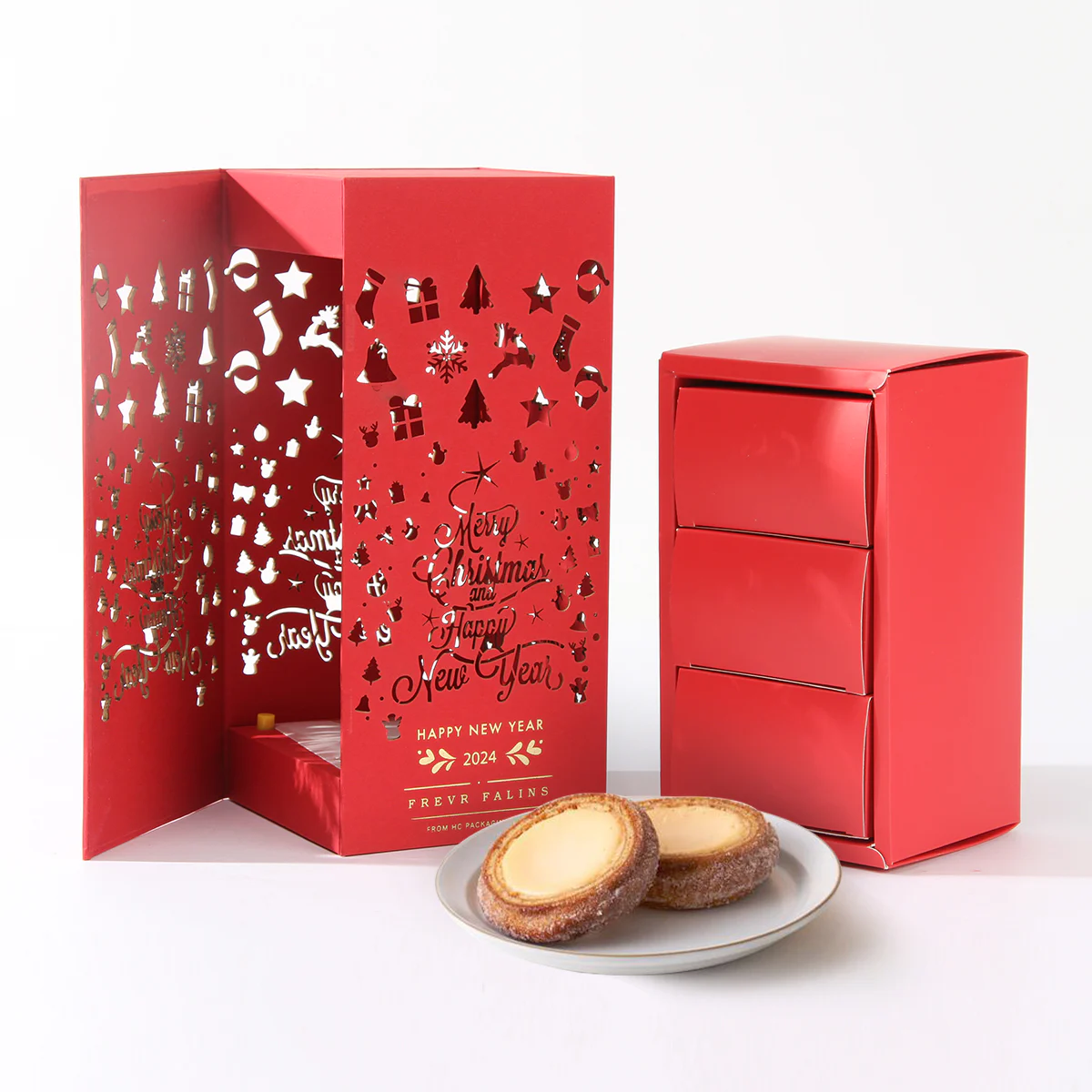 Hollow Food Drawer Box Packaging Red