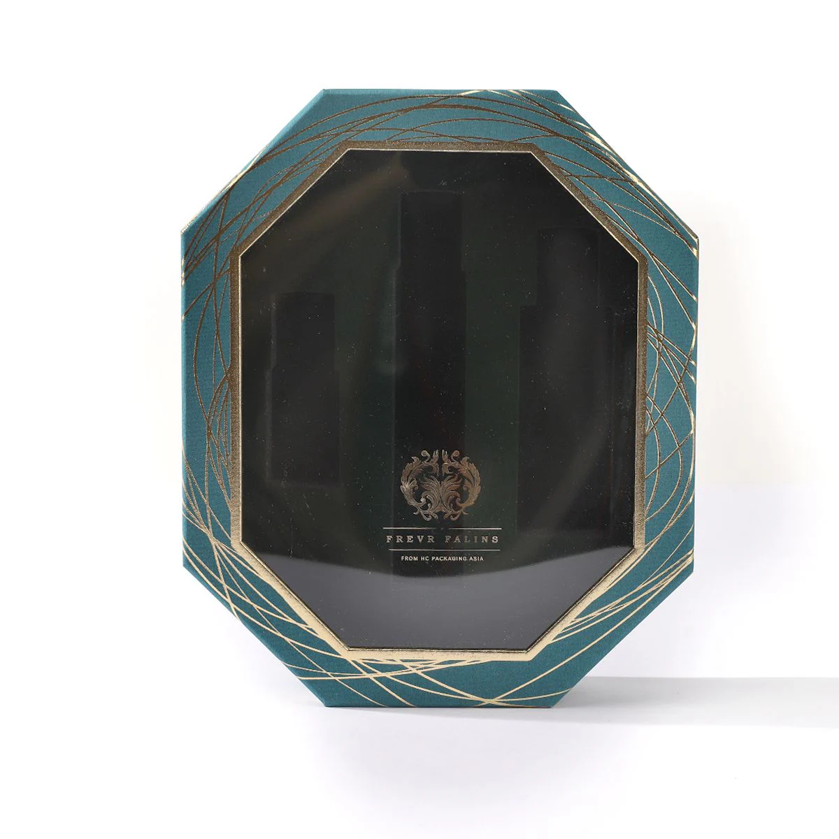 Lid&Base Box With Window For 3 Bottles Perfume Packaging