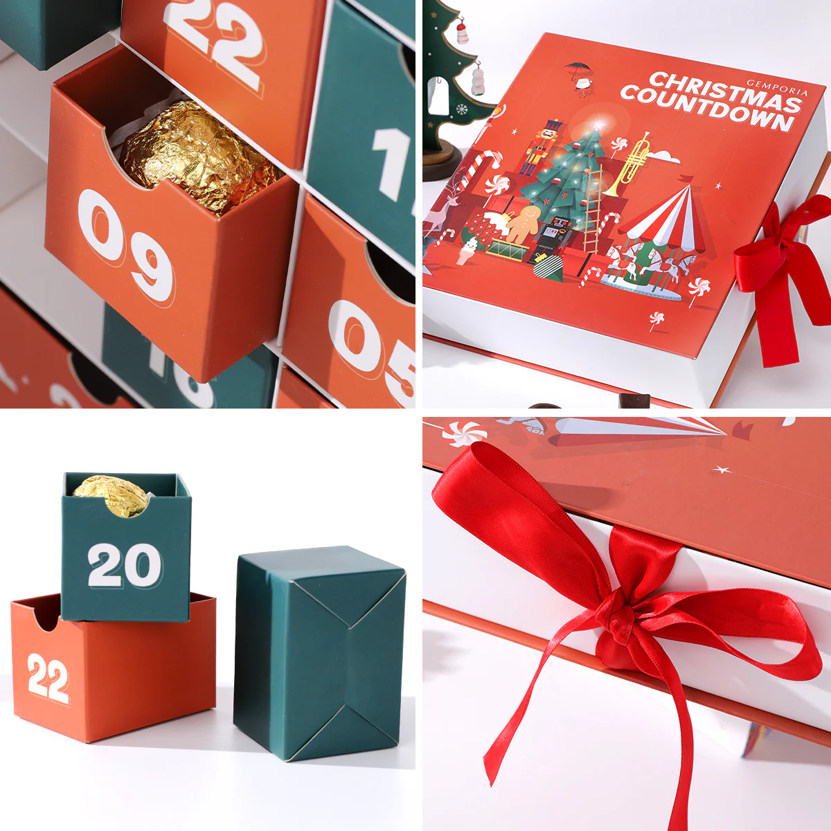 Christmas Countdown Chocolate Calendar Box Packaging