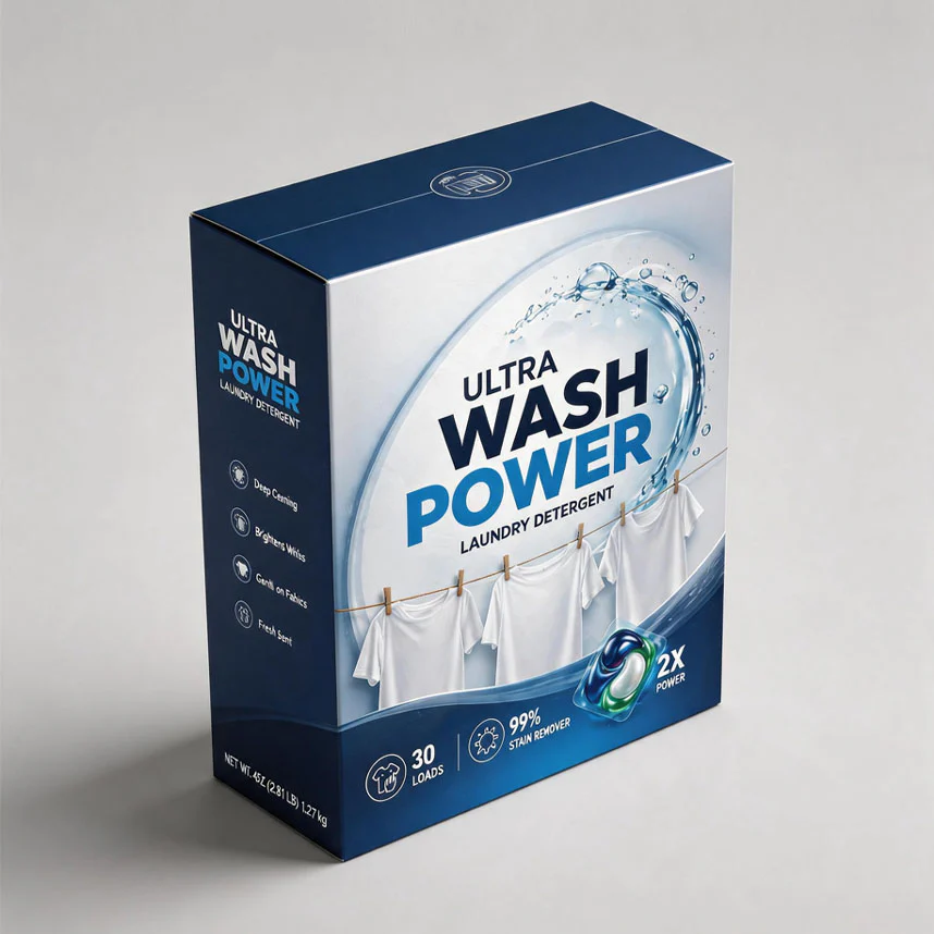 Folding Paper Box For Laundry Detergent
