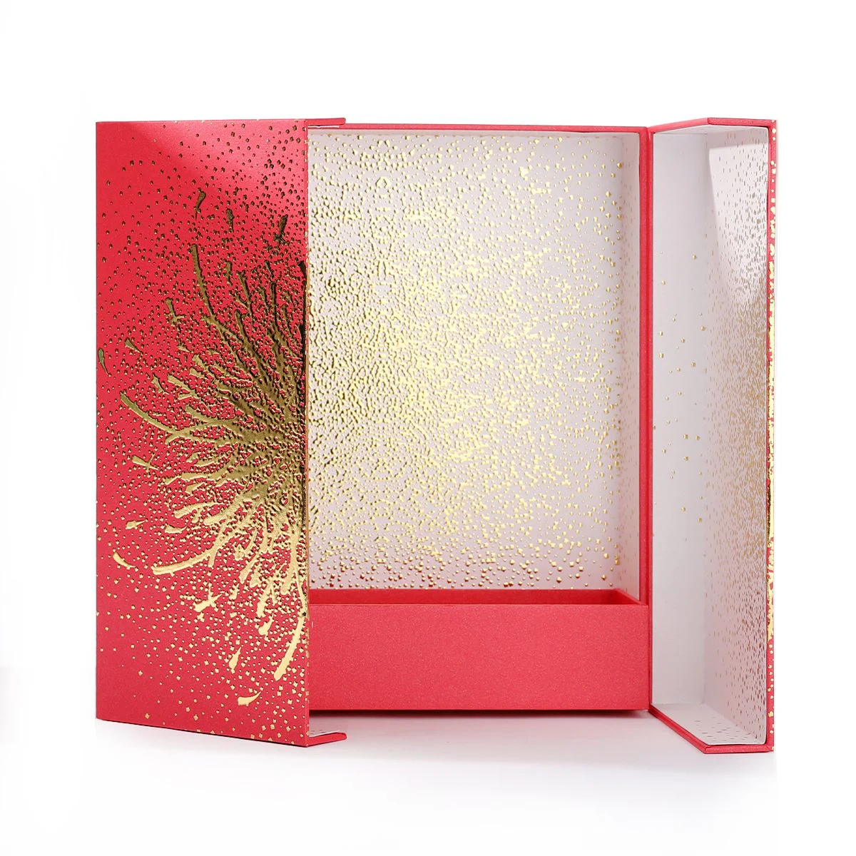 Pretty 2 Doors Opened Red Perfume Display Packaging Box