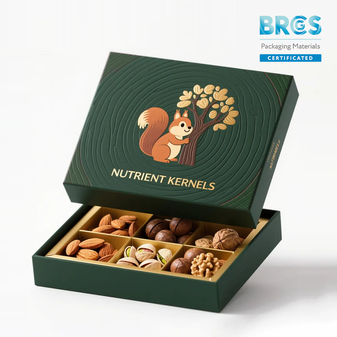 Lid And Base Rigid Box For Nuts