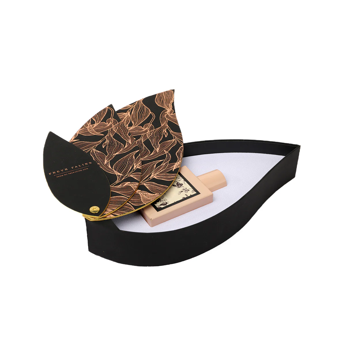 Elegant Leaf Shape Paper Fragrance Gift Pckaging Box