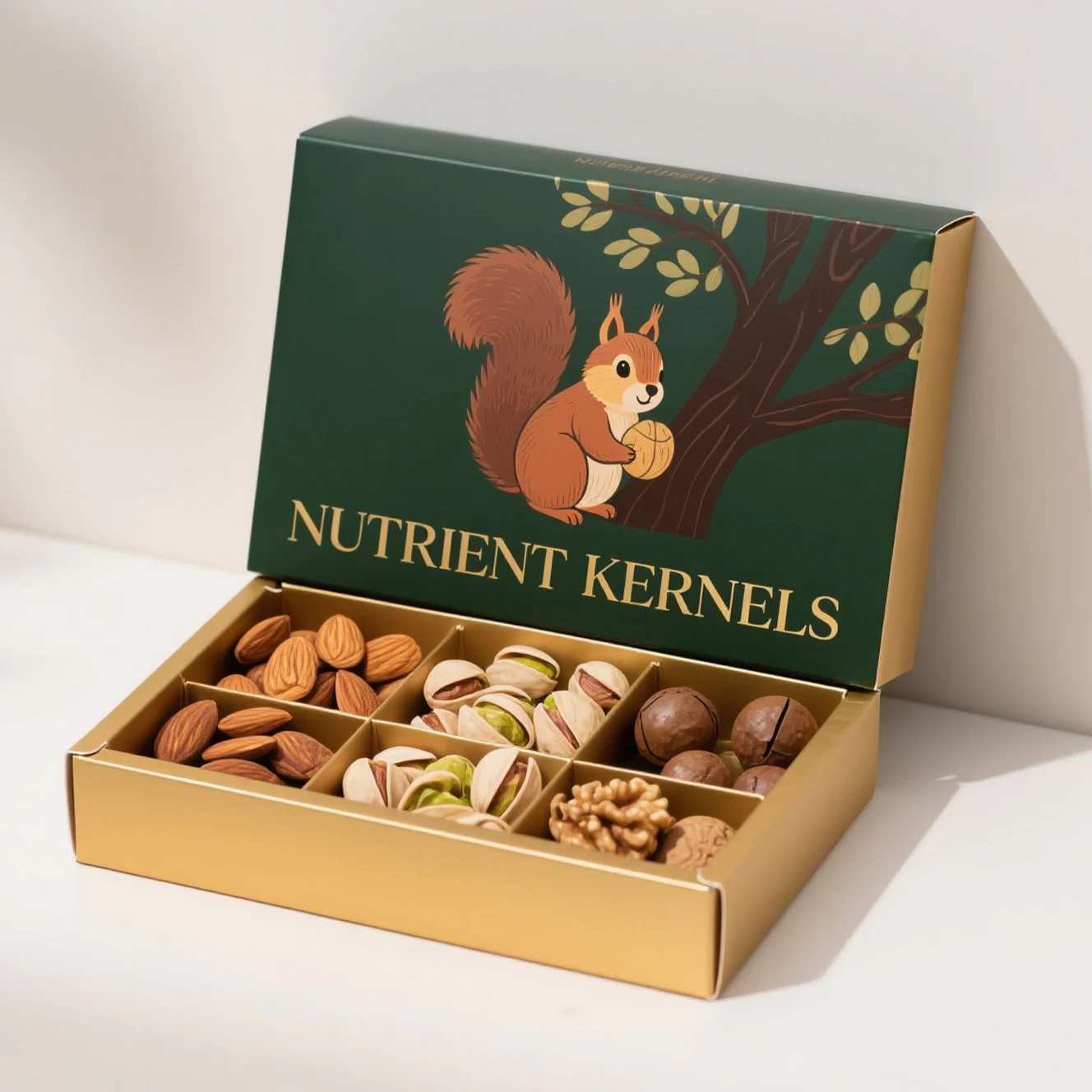 Lid And Base Rigid Box For Nuts