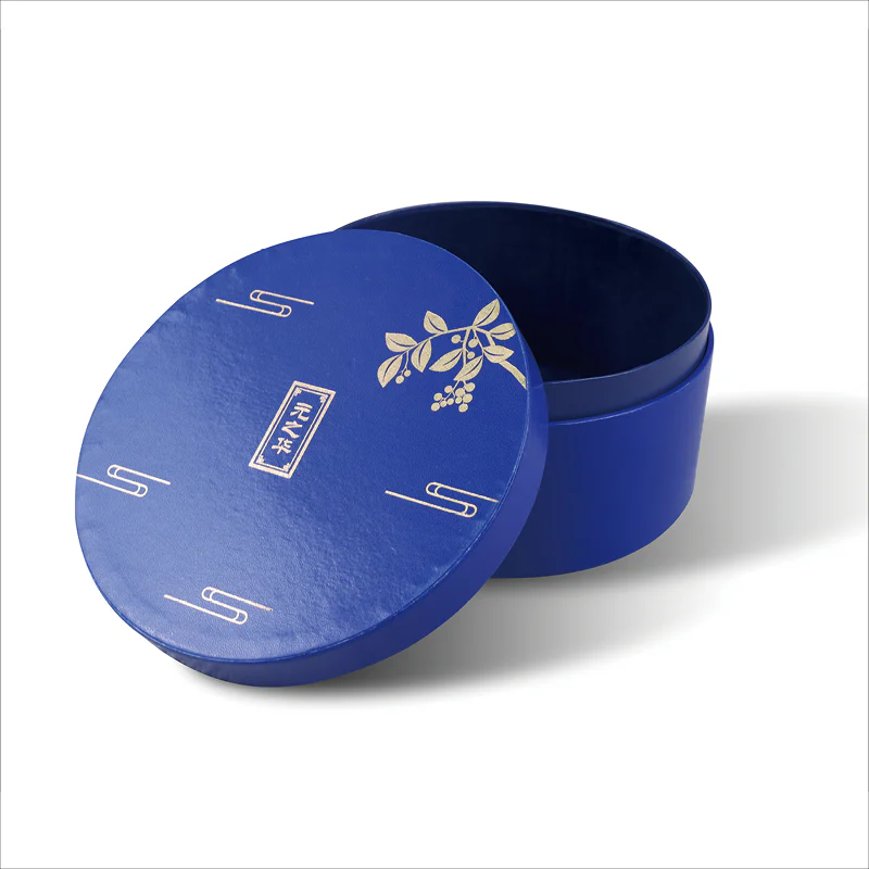 Exquisite Blue Large Cylindrical Paper Tube Packaging Box