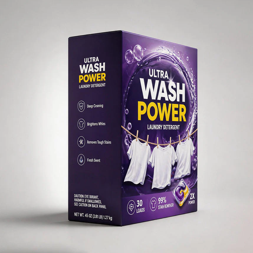 Folding Paper Box For Laundry Detergent