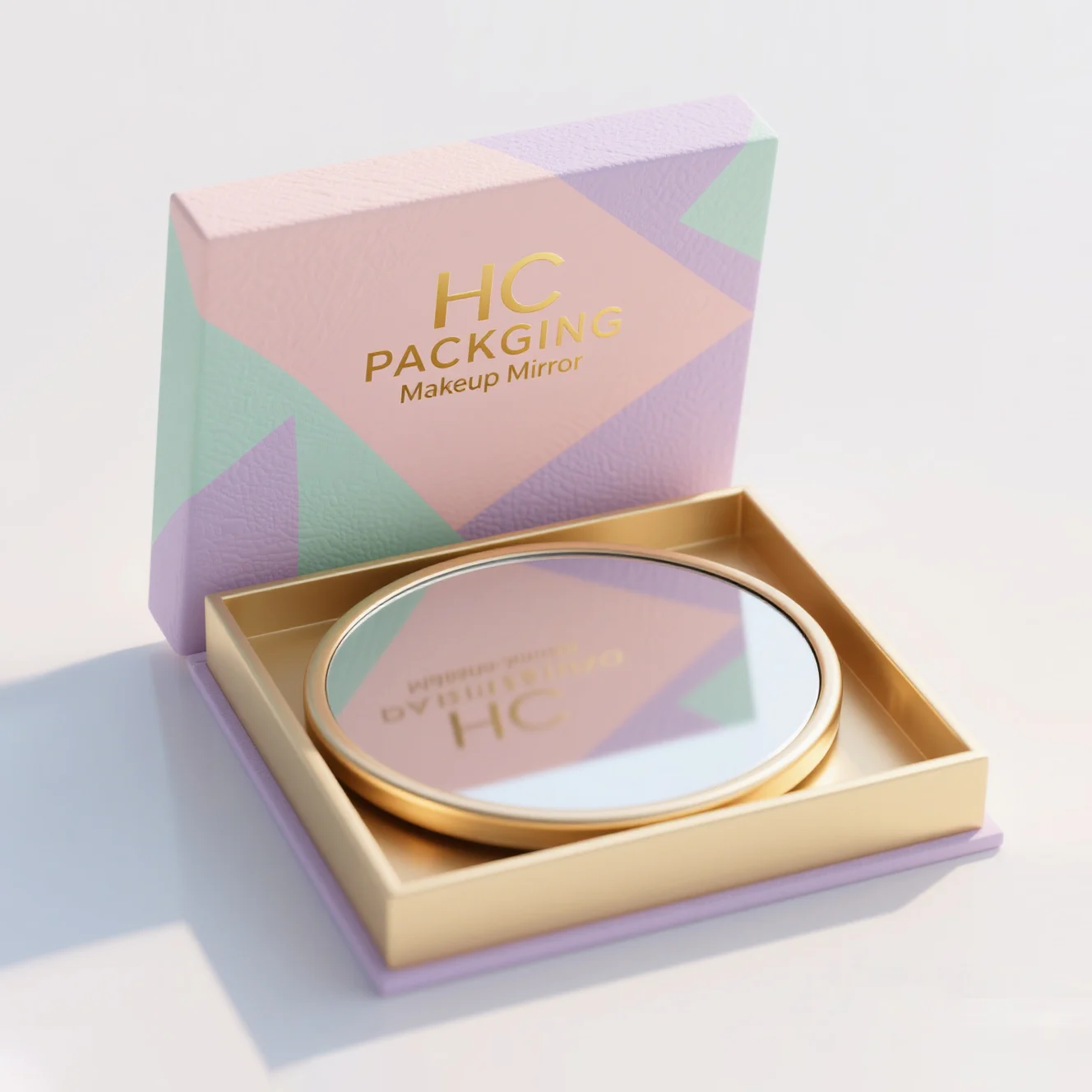 Lid And Base Box For Makeup Mirror