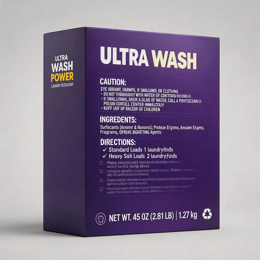 Folding Paper Box For Laundry Detergent