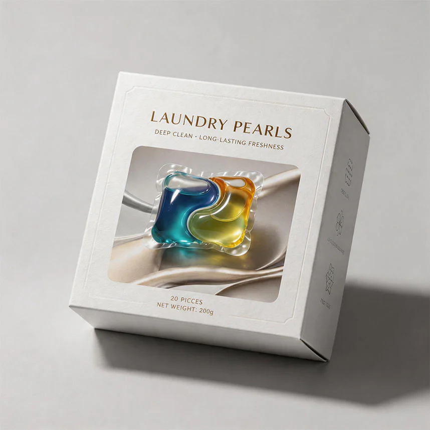 Folding Paper Box For Laundry Detergent Pods / Pearls