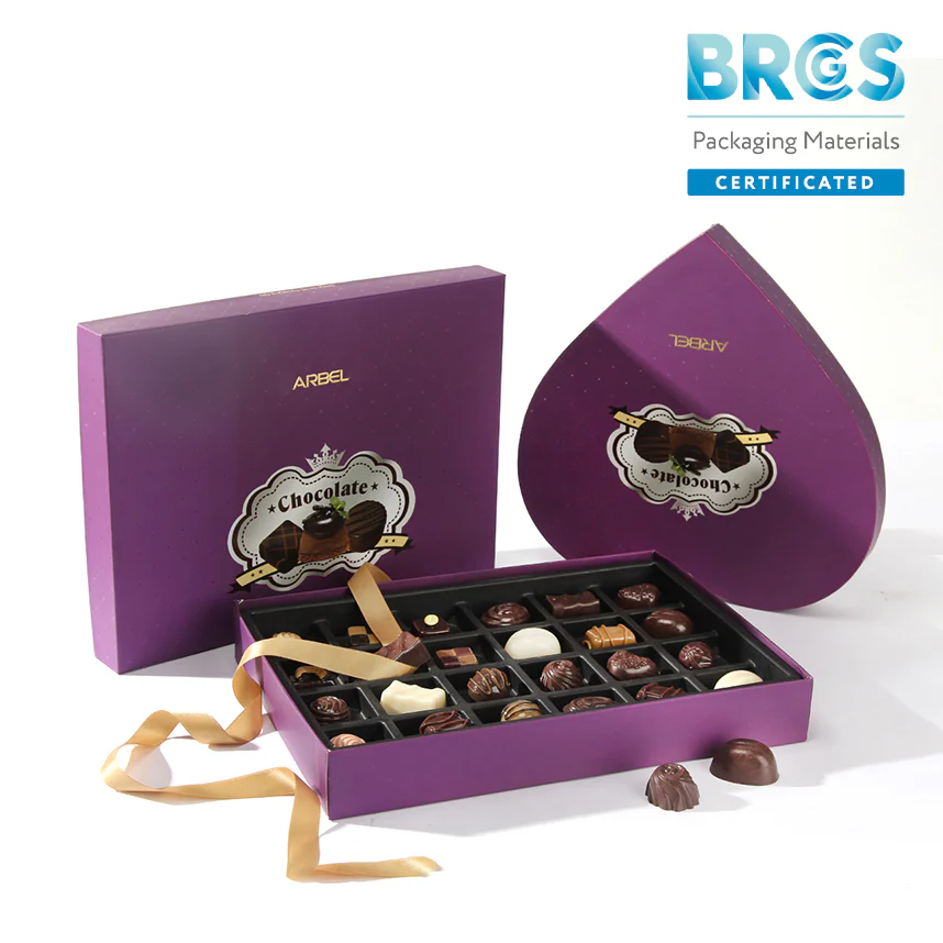 Chocolate Lid And Base Heart Box