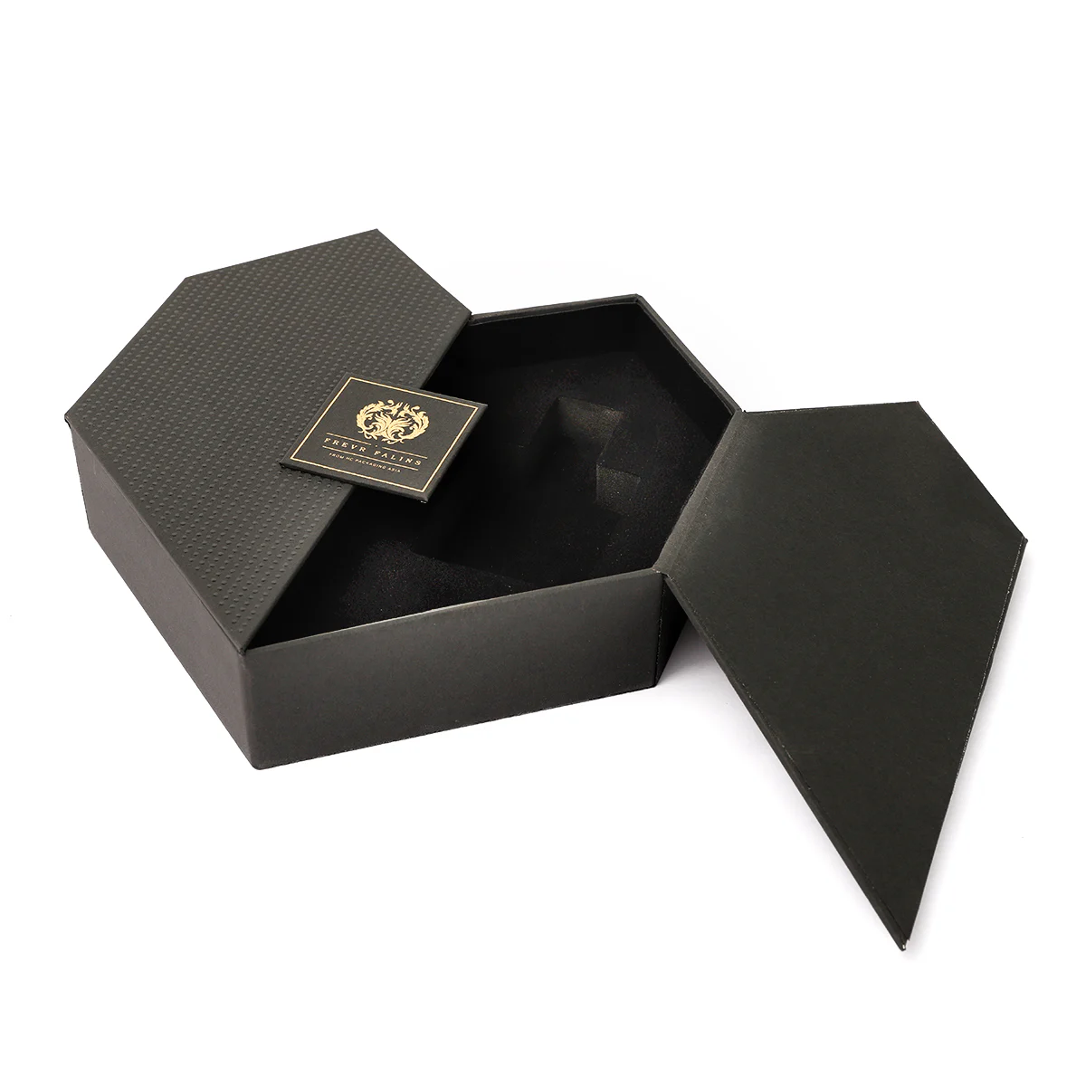 Black Polygon Heart Shape Perfume Packaging Box