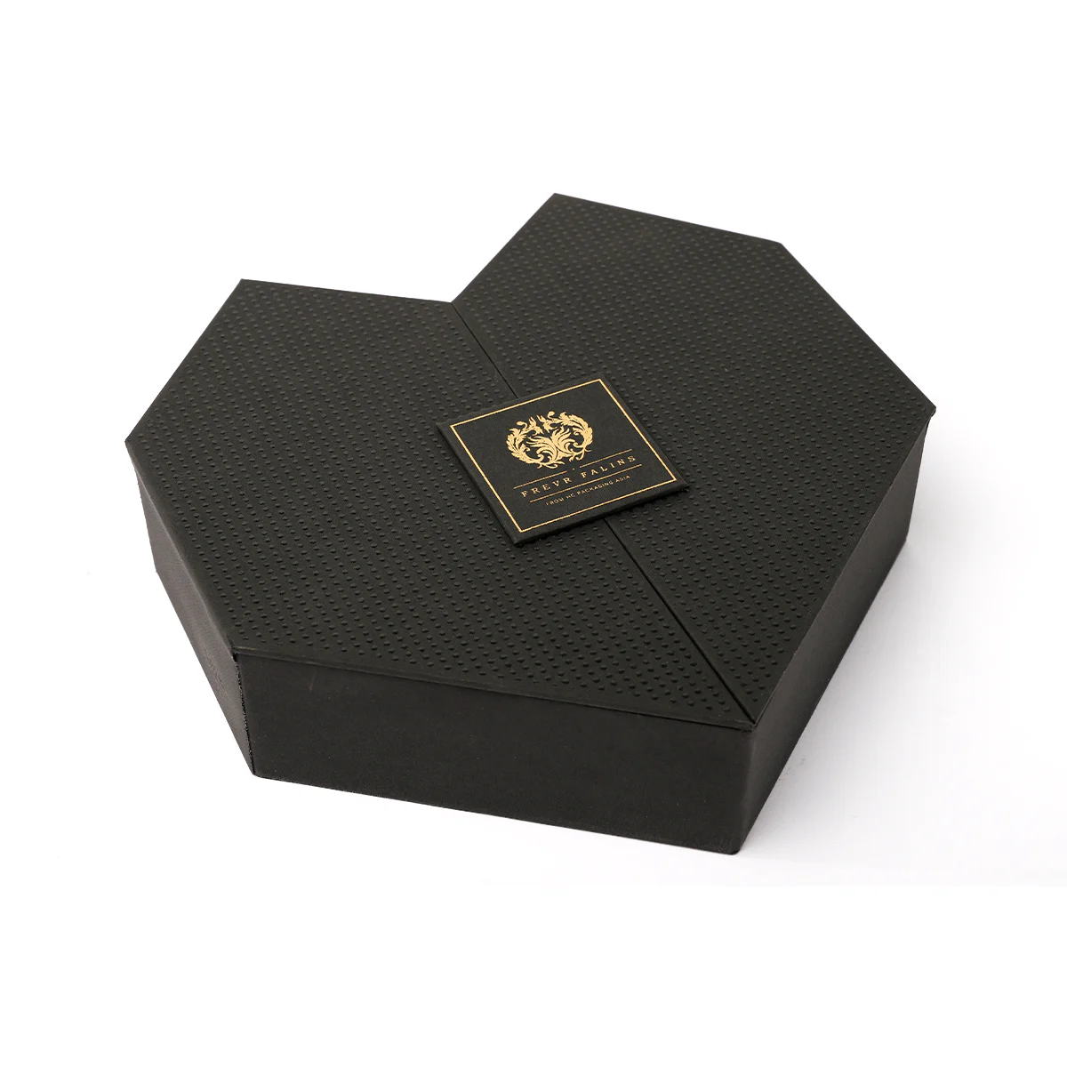 Black Polygon Heart Shape Perfume Packaging Box
