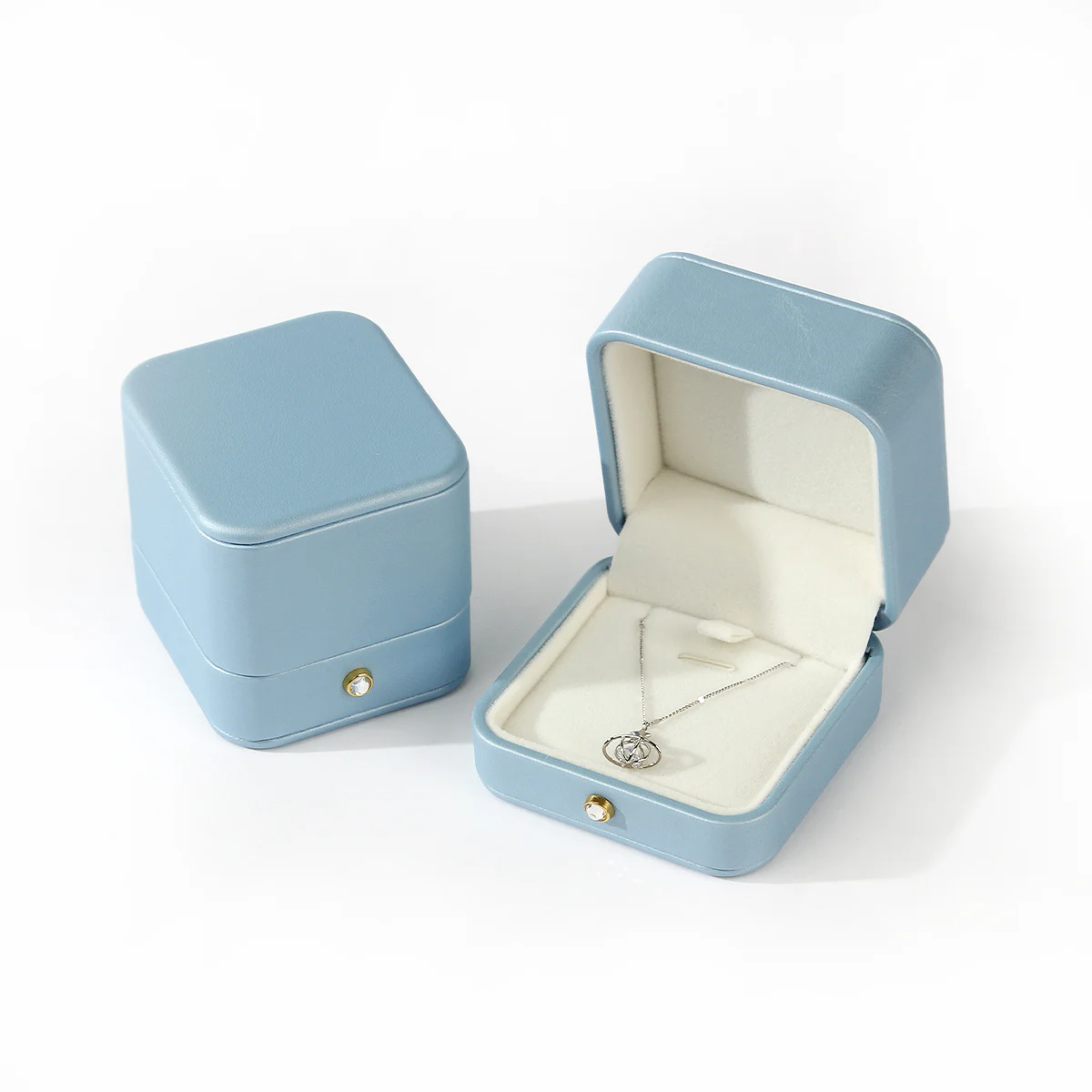 Glacier Blue High-Quality Leather Jewelry Packaging