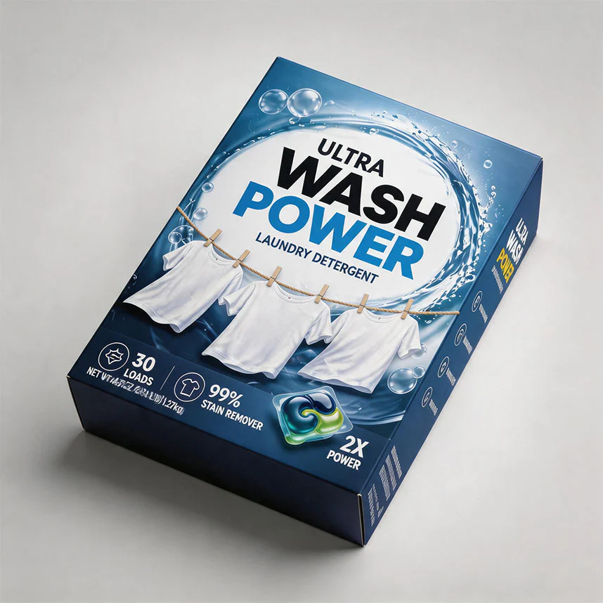 Folding Paper Box For Laundry Detergent