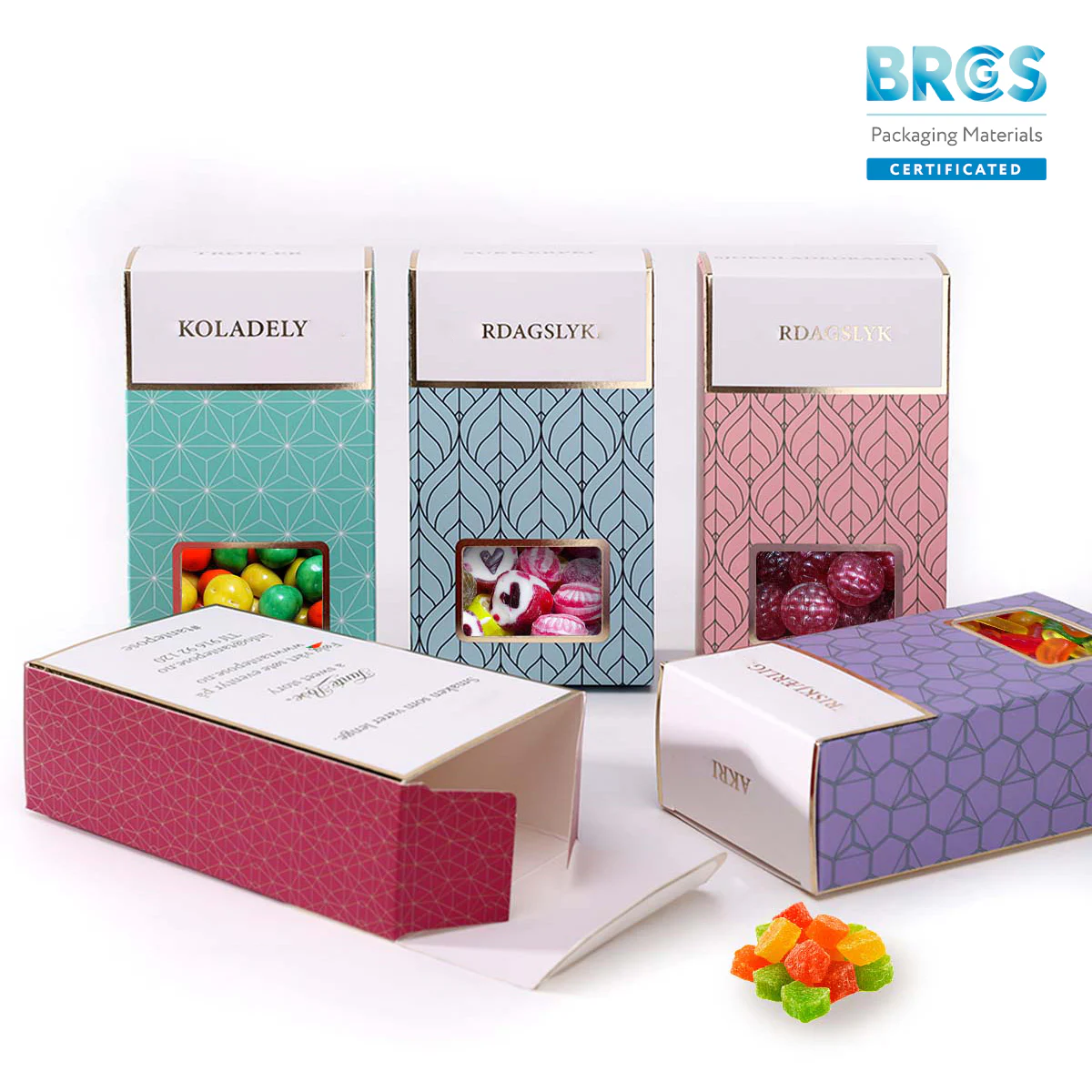 Candy Straight Tuck Side Load Folding Carton Box