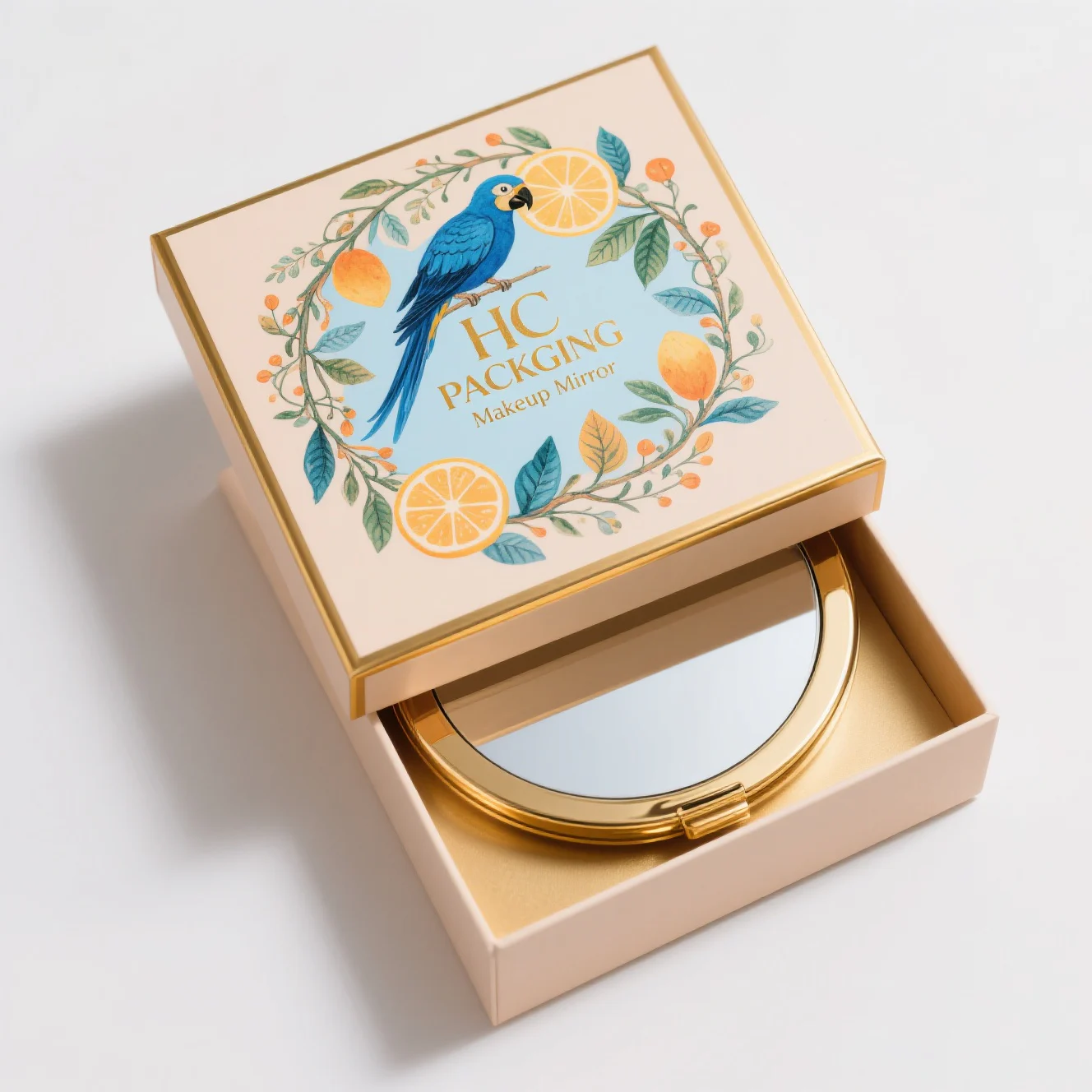Lid And Base Box For Makeup Mirror
