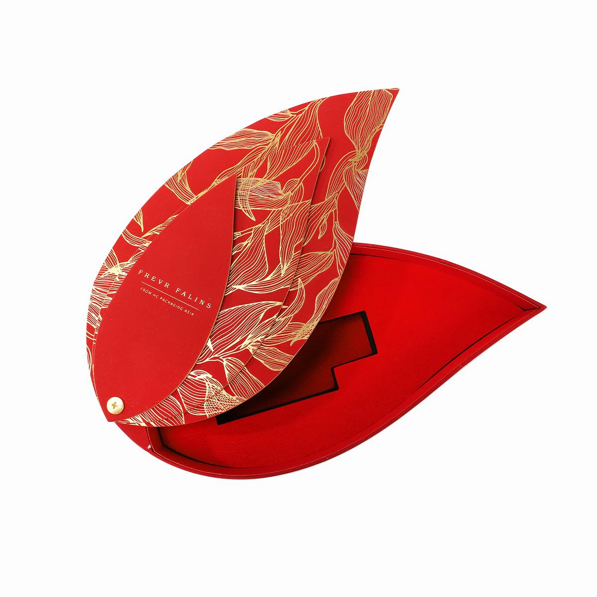 Fashional Red Paper Leaf Shape Gift Packaging Box