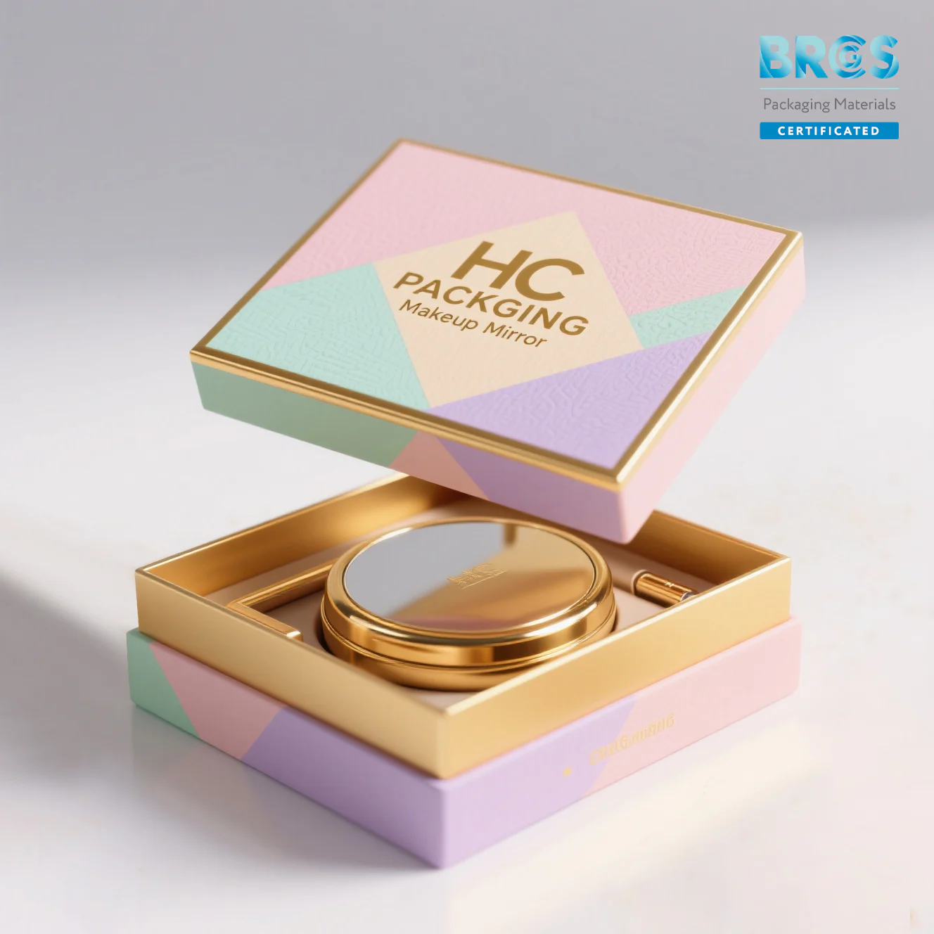 Lid And Base Box For Makeup Mirror