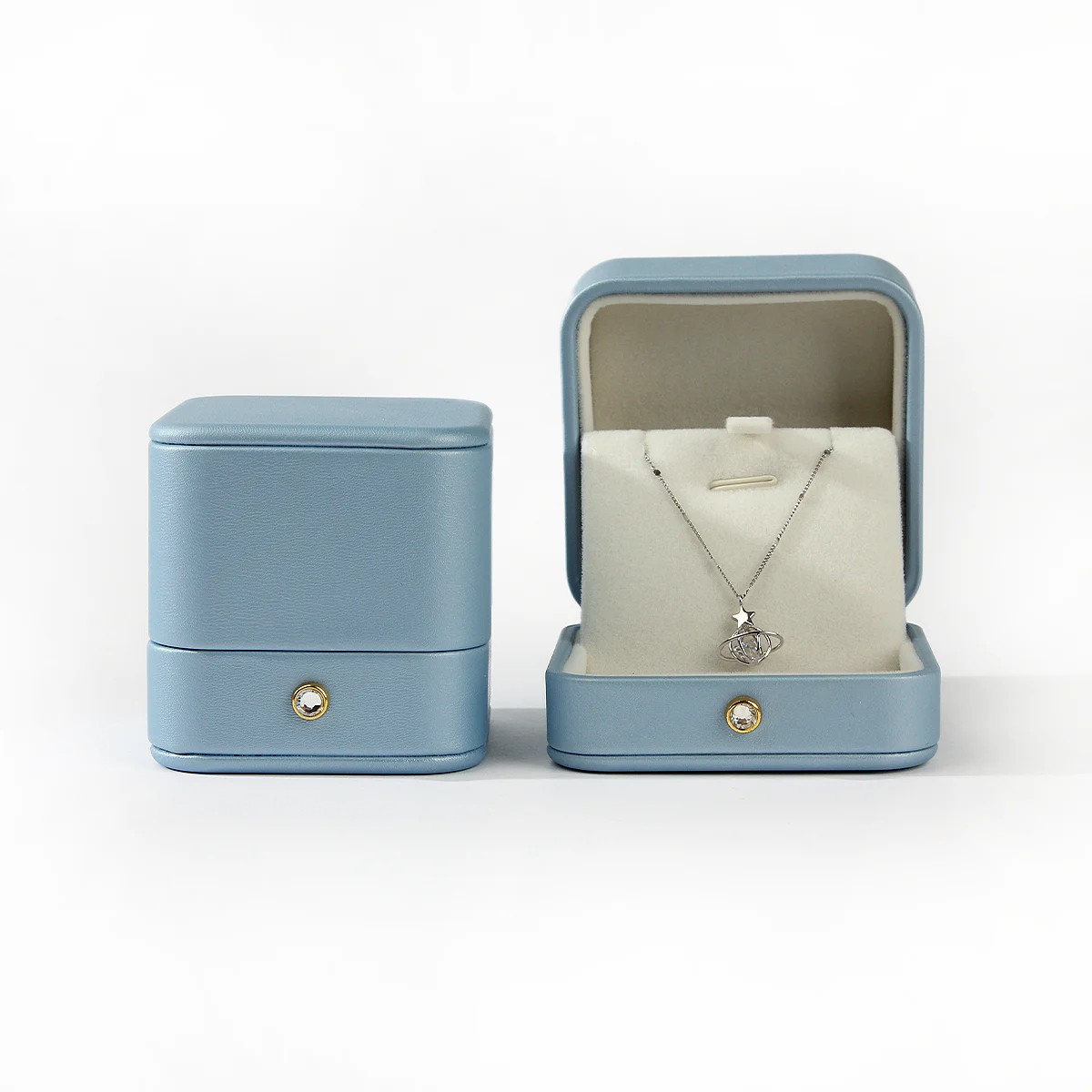 Glacier Blue High-Quality Leather Jewelry Packaging