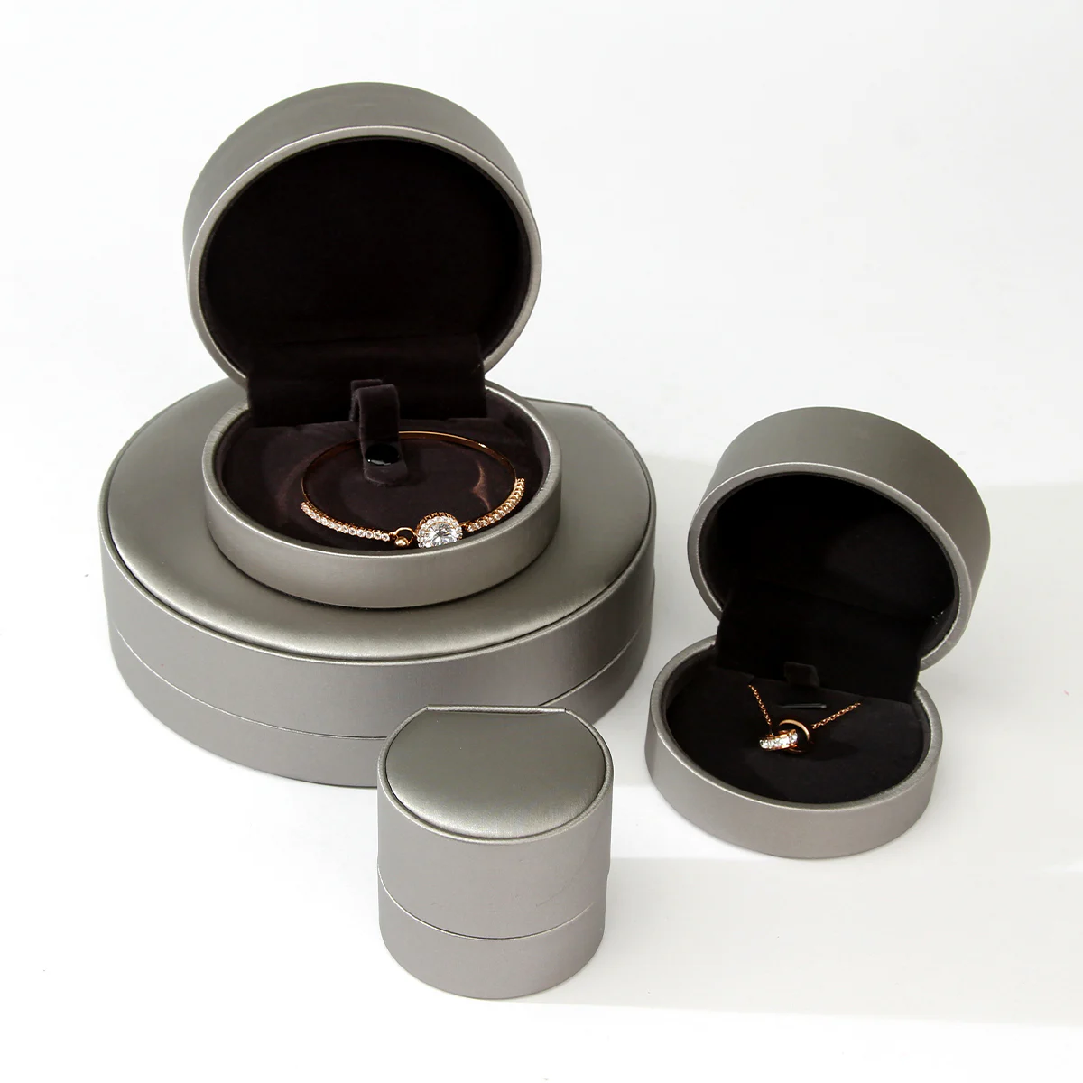 Silver Leather Jewelry Exquisite Gift Box