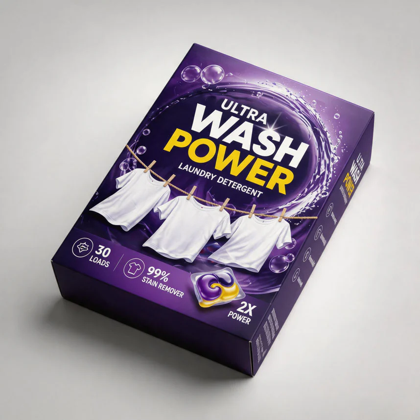 Folding Paper Box For Laundry Detergent