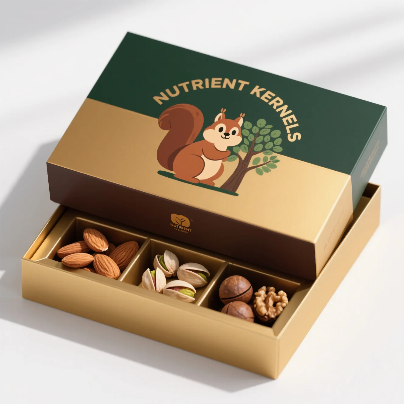 Lid And Base Rigid Box For Nuts
