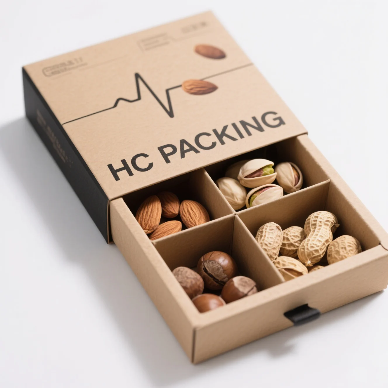 Folding Drawer Box With Ribbon Handle For Nuts