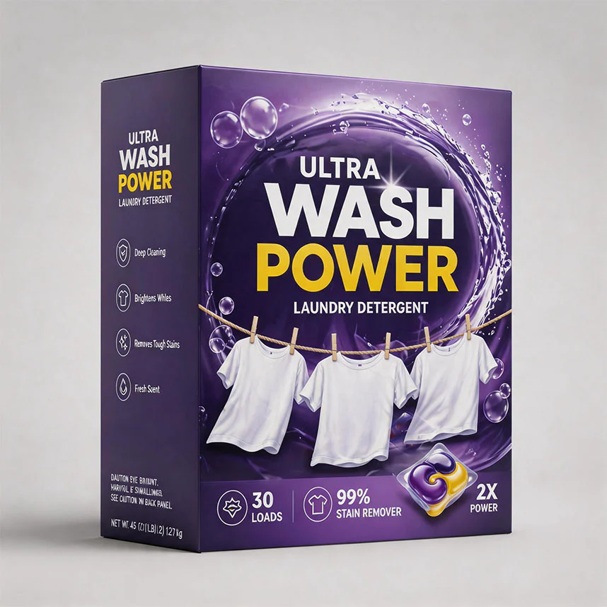 Folding Paper Box For Laundry Detergent
