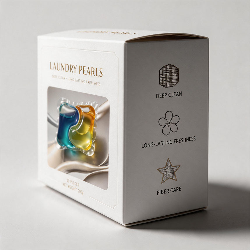Folding Paper Box for Laundry Detergent Pods / Pearls