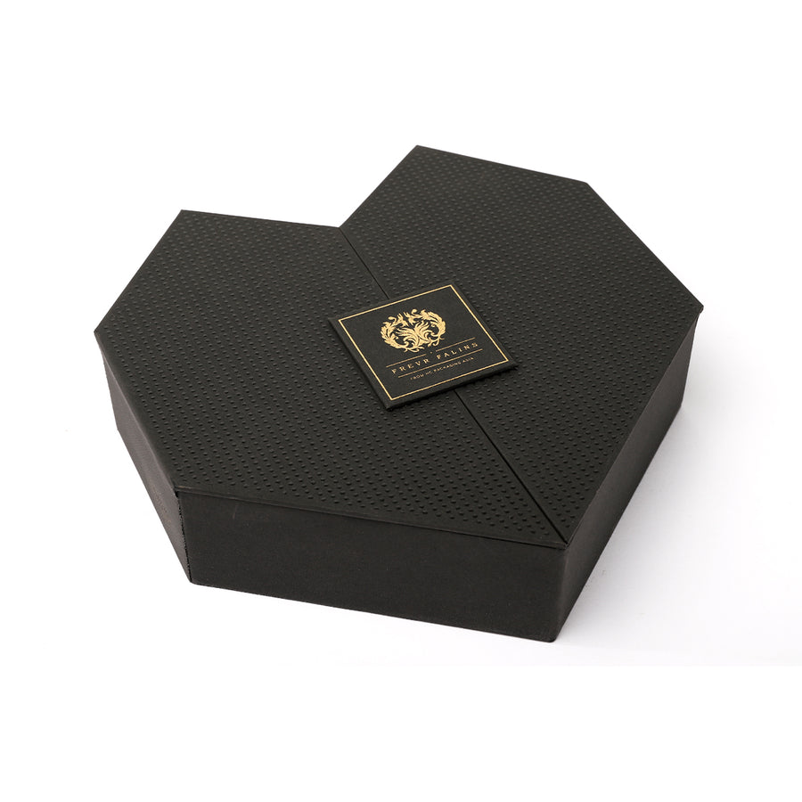Black Polygon Heart Shape  Perfume Packaging box