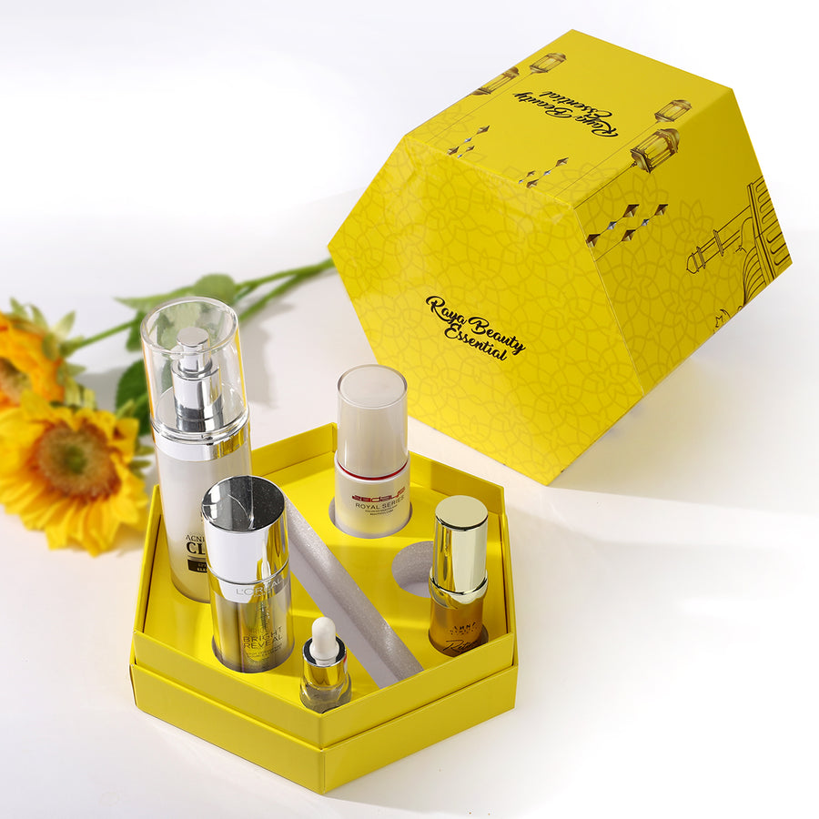 wholesale cardboard lid and base cosmetic skincare kits gift box