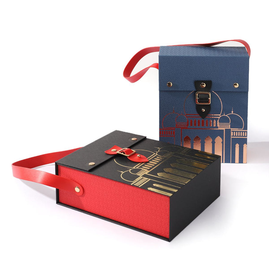 Bespoke Red&Black Leather Packaging Box with Handle