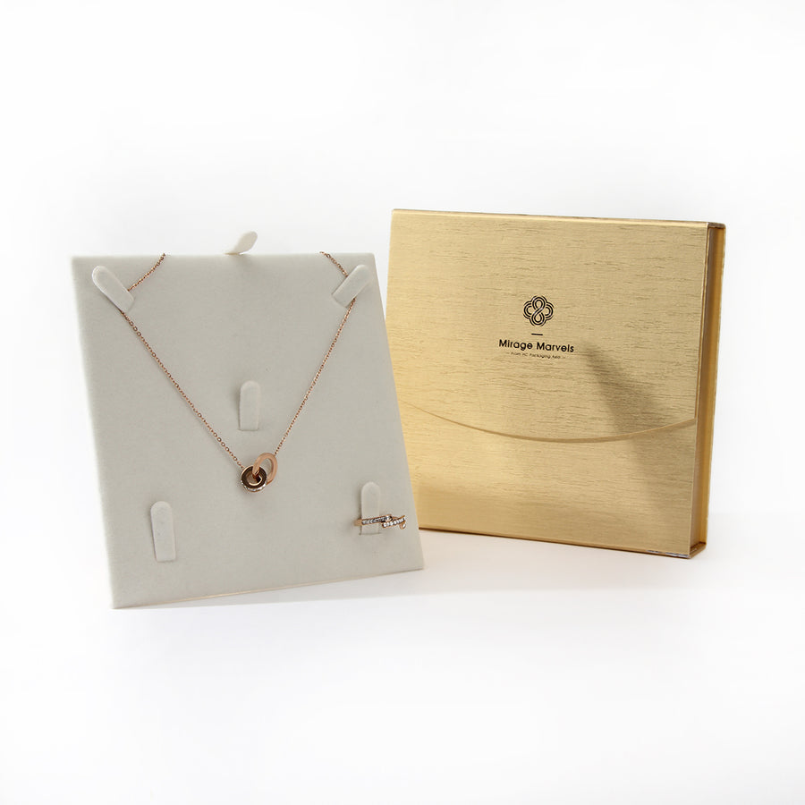 Gold magnetic necklace gift box